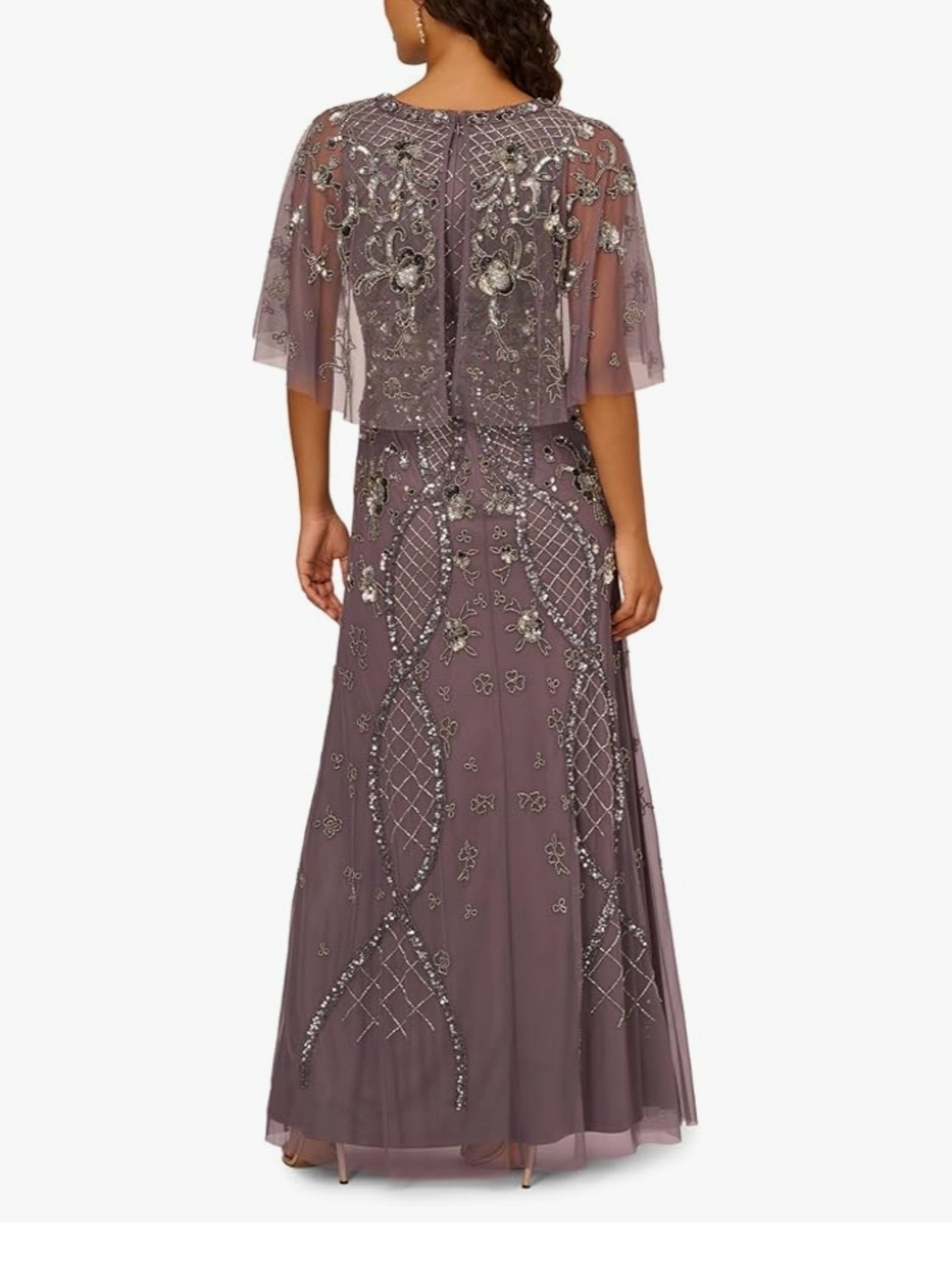 Adrianna Papell Mauve Moonstone Beaded Gown Size NWT! - Picture 4 of 4